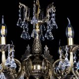 Бронзовая люстра Кассандра №8 удлиненная с конусами в Саратове