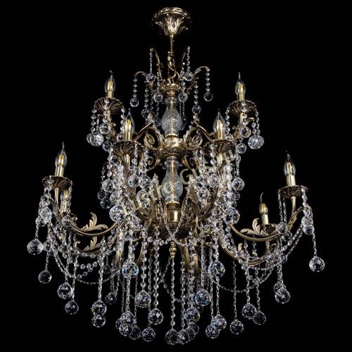 Люстра бронзовая Кассандра Алфея №12 шар в Саратове Гусь Хрустальный