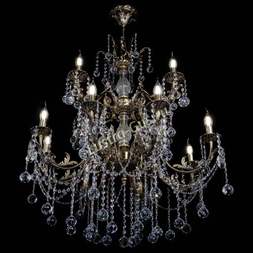 Люстра бронзовая Кассандра Алфея №12 шар в Саратове Гусь Хрустальный