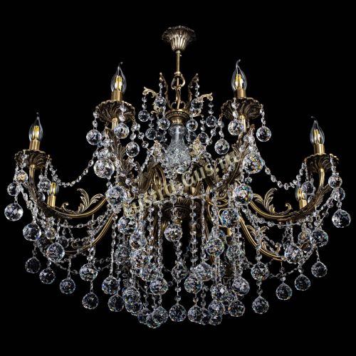 Люстра бронзовая Кассандра Алфея №8/1 шар в Саратове Гусь Хрустальный