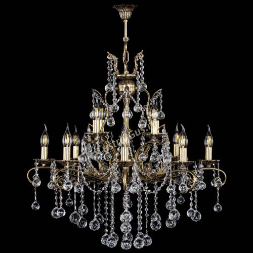 Люстра бронзовая Мелания №12/2 шар в Саратове Гусь Хрустальный