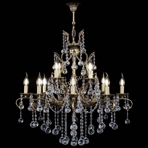 Люстра бронзовая Мелания №12/2 шар в Саратове Гусь Хрустальный