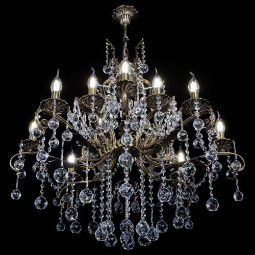 Люстра бронзовая Мелания №12/2 шар в Саратове Гусь Хрустальный