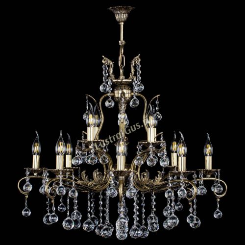 Люстра бронзовая Мелания №12/1 шар в Саратове Гусь Хрустальный