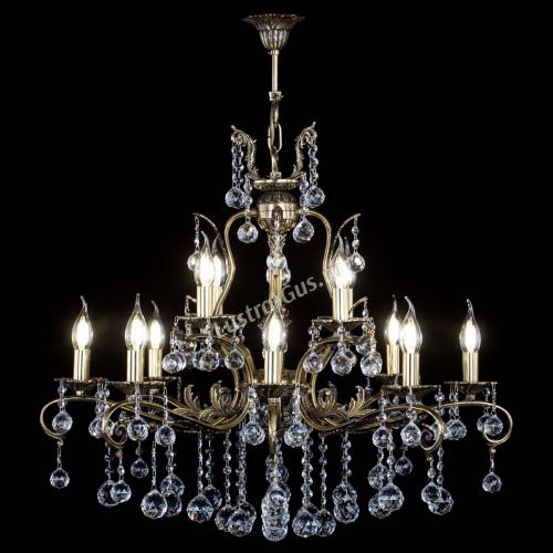 Люстра бронзовая Мелания №12/1 шар в Саратове Гусь Хрустальный