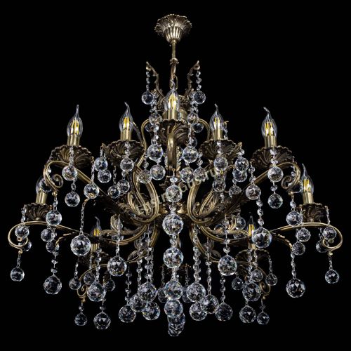 Люстра бронзовая Мелания №12/1 шар в Саратове Гусь Хрустальный