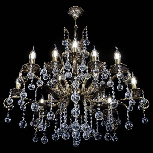 Люстра бронзовая Мелания №12/1 шар в Саратове Гусь Хрустальный