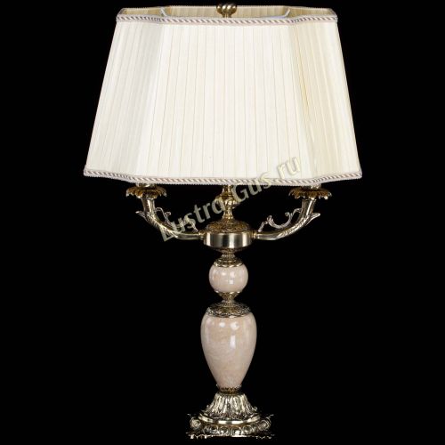 Бронзовая настольная лампа Антик №2 с камнем в Саратове Гусь Хрустальный