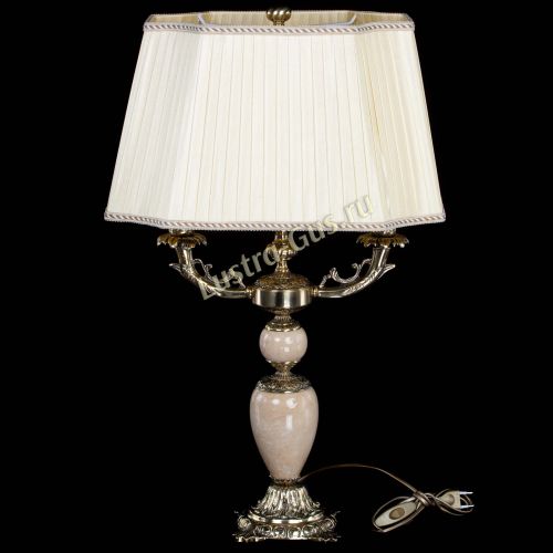 Бронзовая настольная лампа Антик №2 с камнем в Саратове Гусь Хрустальный
