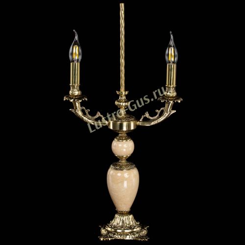 Бронзовая настольная лампа Антик №2 с камнем в Саратове Гусь Хрустальный