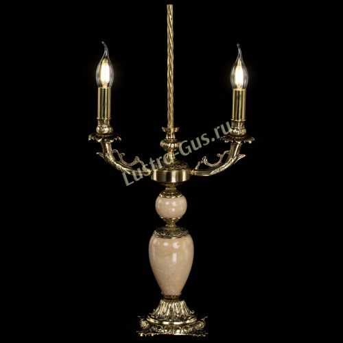 Бронзовая настольная лампа Антик №2 с камнем в Саратове Гусь Хрустальный