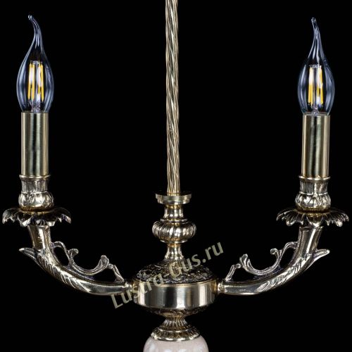 Бронзовая настольная лампа Антик №2 с камнем в Саратове Гусь Хрустальный