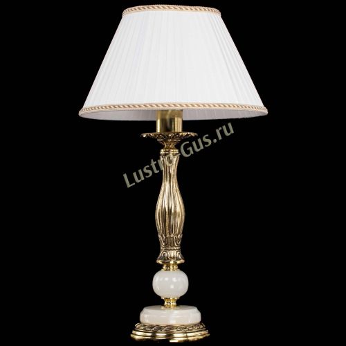 Бронзовая настольная лампа Оникс №1 с абажуром в Саратове Гусь Хрустальный