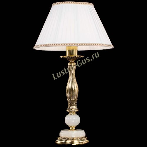 Бронзовая настольная лампа Оникс №1 с абажуром в Саратове Гусь Хрустальный