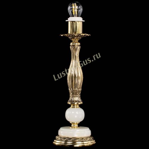 Бронзовая настольная лампа Оникс №1 с абажуром в Саратове Гусь Хрустальный