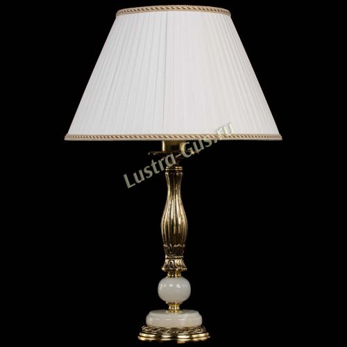 Бронзовая настольная лампа Оникс №1 с большим абажуром в Саратове Гусь Хрустальный