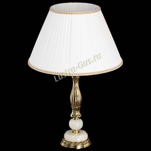 Бронзовая настольная лампа Оникс №1 с большим абажуром в Саратове Гусь Хрустальный