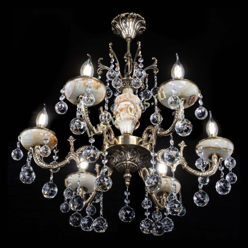 Люстра бронзовая Оникс №6/1 шар в Саратове Гусь Хрустальный