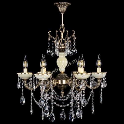 Люстра бронзовая Оникс белый №6/1 баден в Саратове Гусь Хрустальный