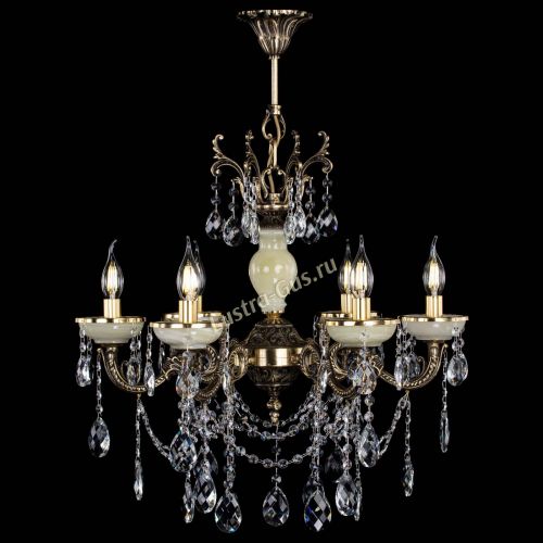 Люстра бронзовая Оникс белый №6/1 баден в Саратове Гусь Хрустальный