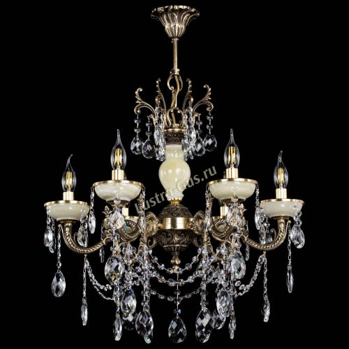 Люстра бронзовая Оникс белый №6/1 баден в Саратове Гусь Хрустальный