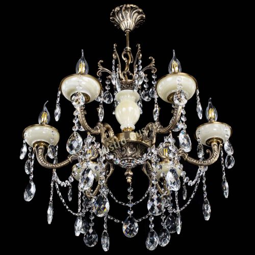 Люстра бронзовая Оникс белый №6/1 баден в Саратове Гусь Хрустальный