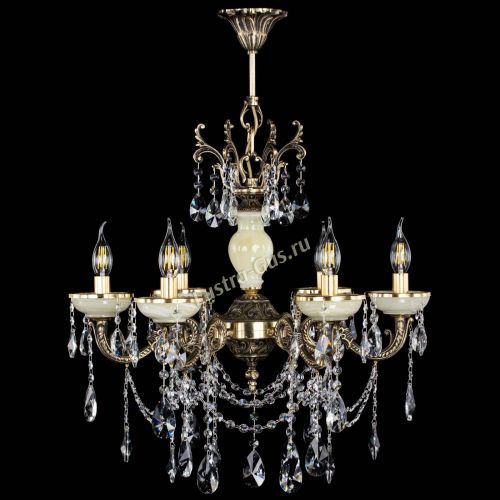 Люстра бронзовая Оникс белый №6/1 лучик в Саратове Гусь Хрустальный