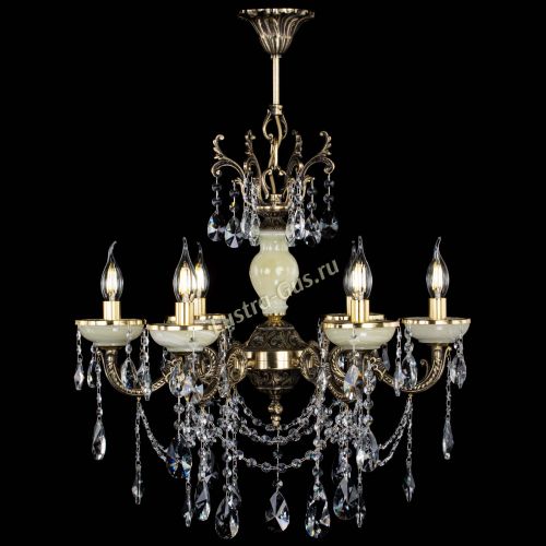 Люстра бронзовая Оникс белый №6/1 лучик в Саратове Гусь Хрустальный