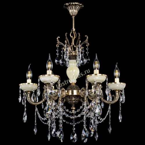 Люстра бронзовая Оникс белый №6/1 лучик в Саратове Гусь Хрустальный