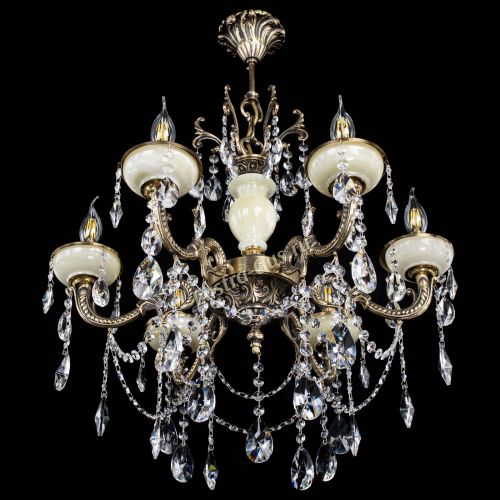 Люстра бронзовая Оникс белый №6/1 лучик в Саратове Гусь Хрустальный