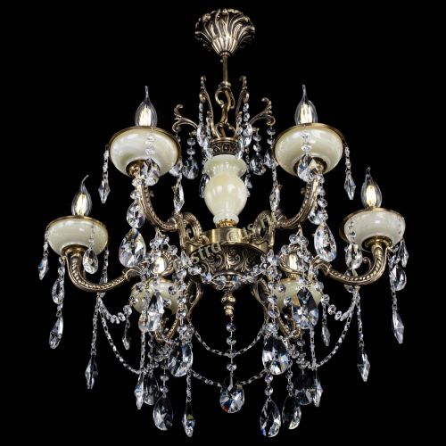 Люстра бронзовая Оникс белый №6/1 лучик в Саратове Гусь Хрустальный