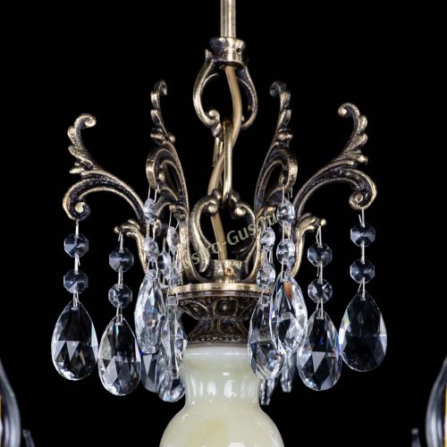 Люстра бронзовая Оникс белый №6/1 журавлик в Саратове Гусь Хрустальный