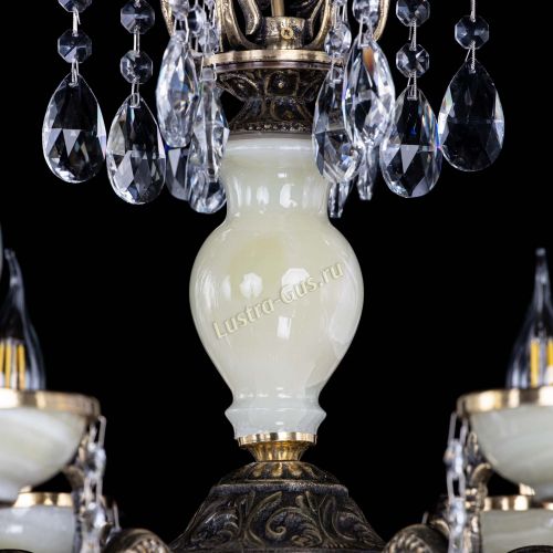 Люстра бронзовая Оникс белый №6/1 журавлик в Саратове Гусь Хрустальный