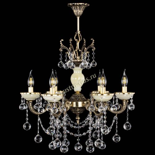 Люстра бронзовая Оникс белый №6/1 шар в Саратове Гусь Хрустальный