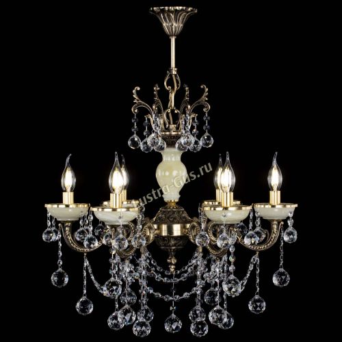 Люстра бронзовая Оникс белый №6/1 шар в Саратове Гусь Хрустальный