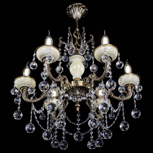 Люстра бронзовая Оникс белый №6/1 шар в Саратове Гусь Хрустальный