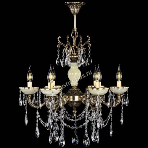 Люстра бронзовая Оникс белый №6/1 журавлик в Саратове Гусь Хрустальный