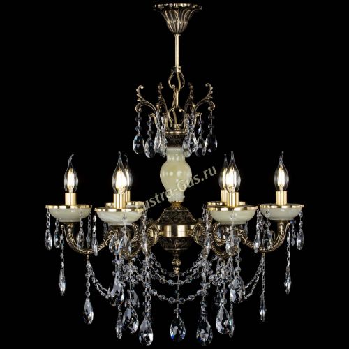 Люстра бронзовая Оникс белый №6/1 журавлик в Саратове Гусь Хрустальный