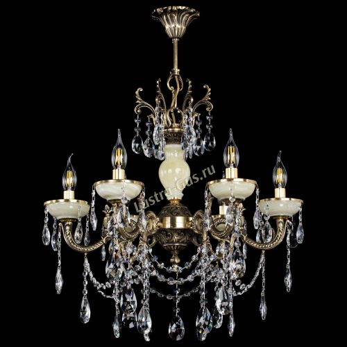 Люстра бронзовая Оникс белый №6/1 журавлик в Саратове Гусь Хрустальный