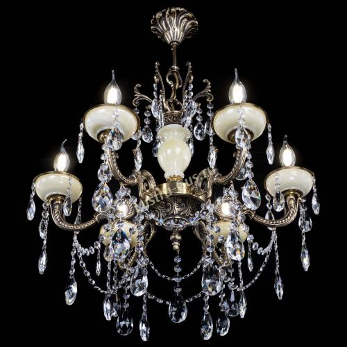 Люстра бронзовая Оникс белый №6/1 журавлик в Саратове Гусь Хрустальный