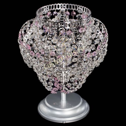 Настольная лампа Альфа №1 розовая в Саратове Гусь Хрустальный