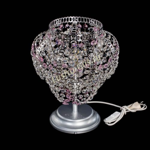 Настольная лампа Альфа №1 розовая в Саратове Гусь Хрустальный