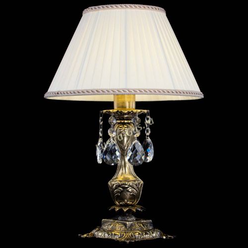 Бронзовая настольная лампа Антик №1 Баден с абажуром в Саратове Гусь Хрустальный