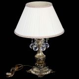 Бронзовая настольная лампа Антик №1 Шар  с абажуром в Саратове