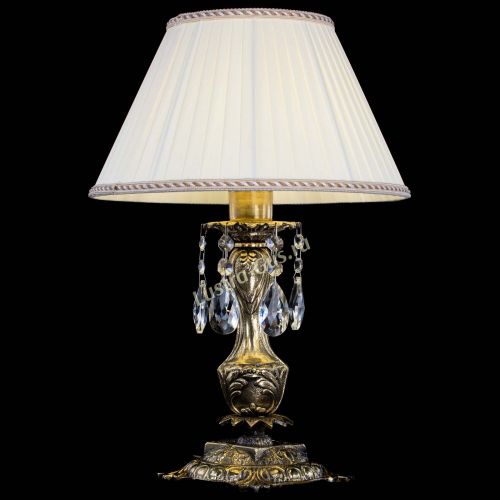 Бронзовая настольная лампа Антик №1 Журавлик с абажуром в Саратове Гусь Хрустальный