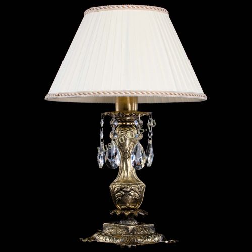 Бронзовая настольная лампа Антик №1 Журавлик с абажуром в Саратове Гусь Хрустальный