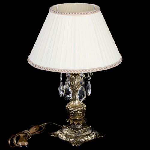 Бронзовая настольная лампа Антик №1 Журавлик с абажуром в Саратове Гусь Хрустальный