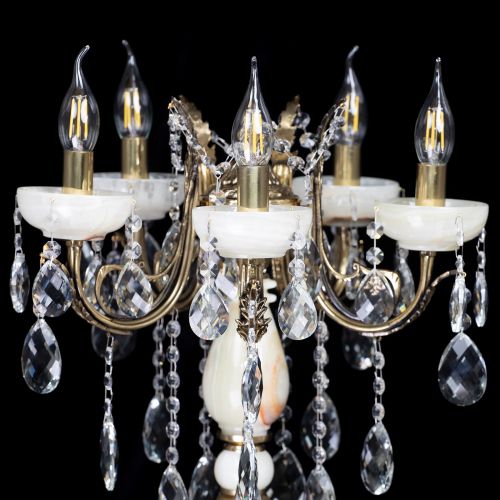 Настольная лампа Антик №5 с камнем в Саратове Гусь Хрустальный