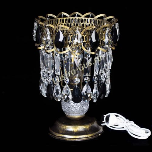 Настольная лампа Астра №1 под бронзу Черная в Саратове Гусь Хрустальный