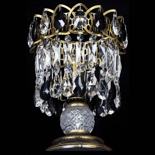 Настольная лампа Астра №1 под бронзу Черная в Саратове Гусь Хрустальный